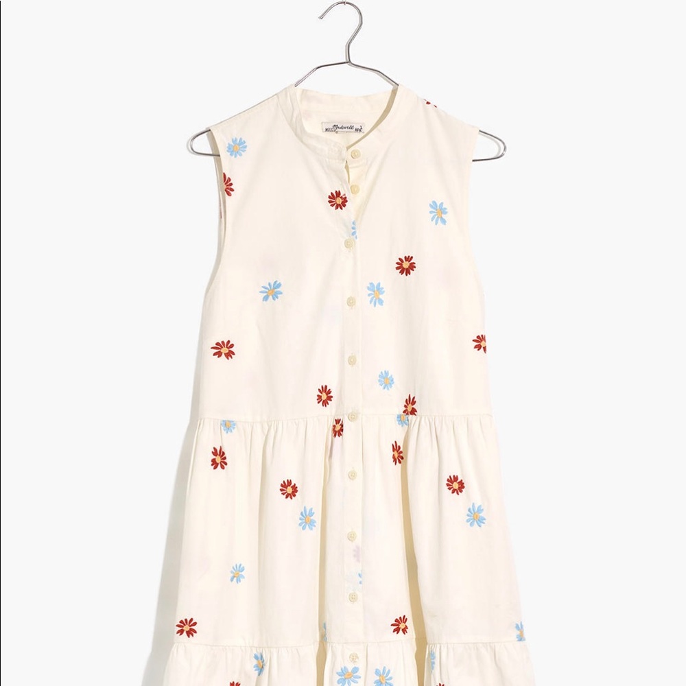 New Madewell Daisy Embroidered Dress